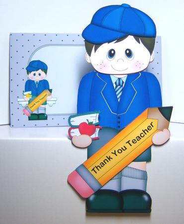 3D on the Shelf Card Kit - Little Schoolboy Logan by Katie Silver