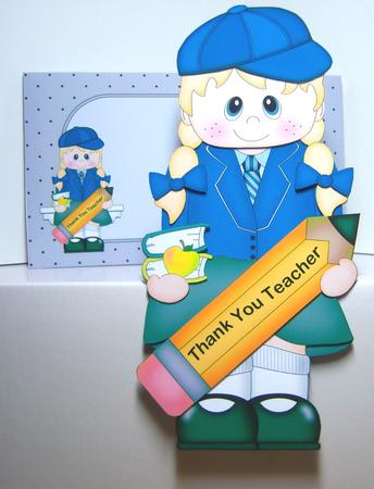 3D on the Shelf Card Kit - Little Schoolgirl Eva by Katie Silver
