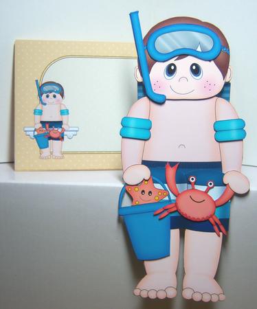 3D on the Shelf Card Kit - Little Snorkler Beach Boy Nev by Katie Silver