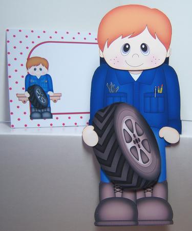 3D on the Shelf Card Kit - Little Car Mechanic Kyle by Katie Silver