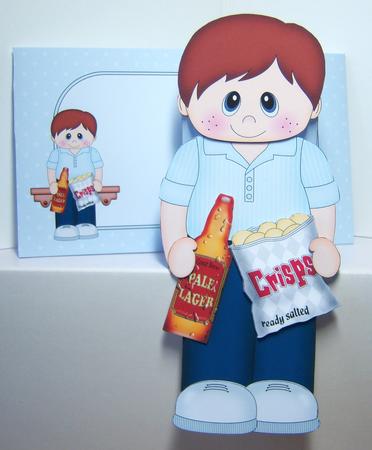 3D on the Shelf Card Kit - Young Man Lager Drinker Lucas by Katie Silver