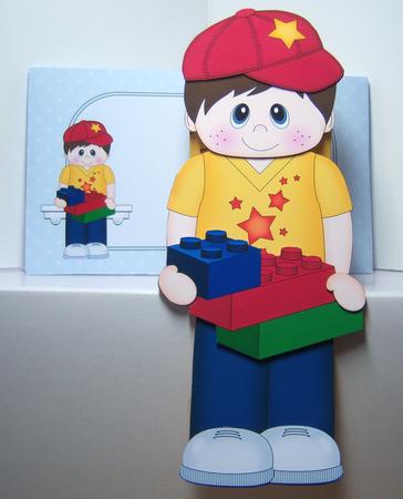 3D on the Shelf Card Kit - Little Building Blocks Boy Bart by Katie Silver