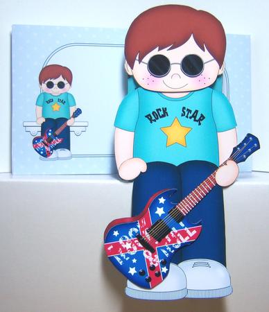 3D on the Shelf Card Kit - Little Rock N Roll Guitarist Max by Katie Silver