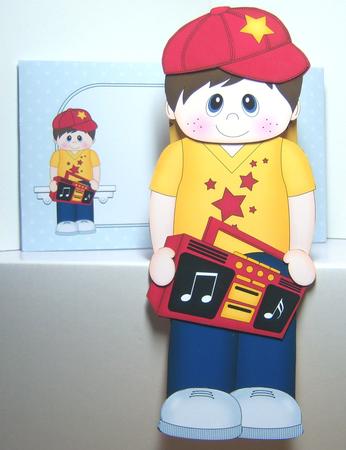 3D on the Shelf Card Kit - Little Boombox Boy Finley by Katie Silver