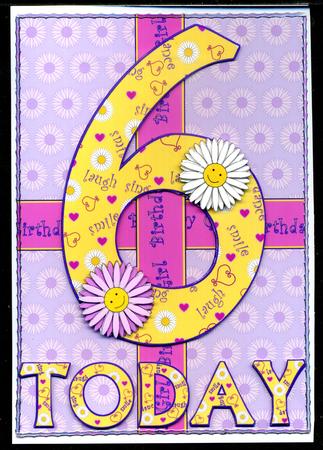 Six Today Birthday Daisies A5 Decoupage by Katie Silver