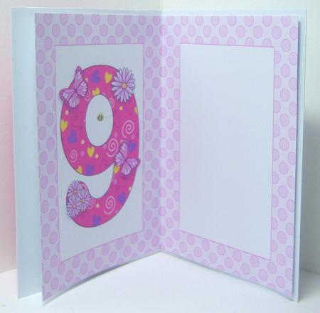 Nine Today Girl Butterflies and Flowers A5 Insert by Katie Silver