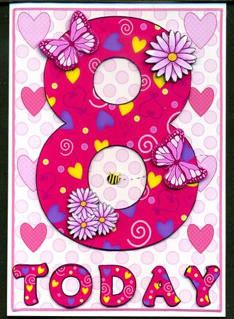 Eight Today Girl Butterflies and Flowers A5 Decoupage by Katie Silver