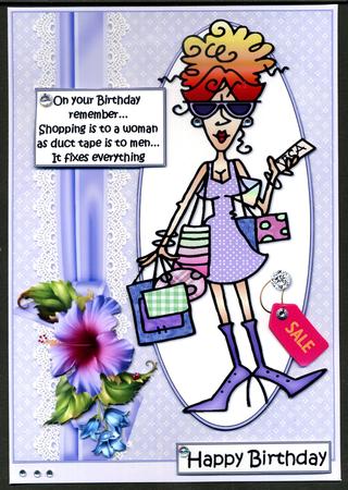 Rita Shoping Fixes Everything Quick Card by Katie Silver
