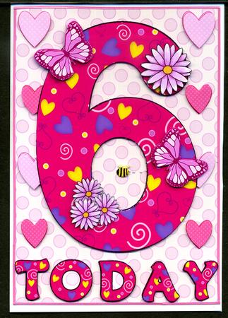 Six Today Girl Butterflies and Flowers A5 Decoupage by Katie Silver