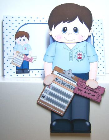 3D on the Shelf Card Kit - Little Bus Driver Boyce by Katie Silver
