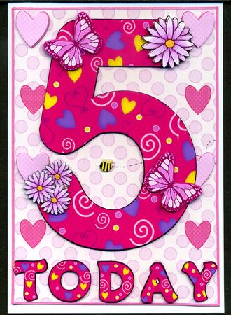 Five Today Girl Butterflies and Flowers A5 Decoupage by Katie Silver