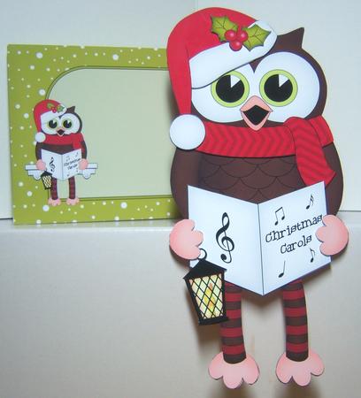 3D on the Shelf Card Kit - Christmas Carol Singing Hoot Owl by Katie Silver
