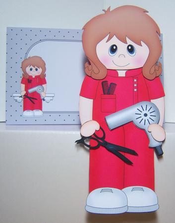 3D on the Shelf Card Kit - Little Hairdresser Dee by Katie Silver