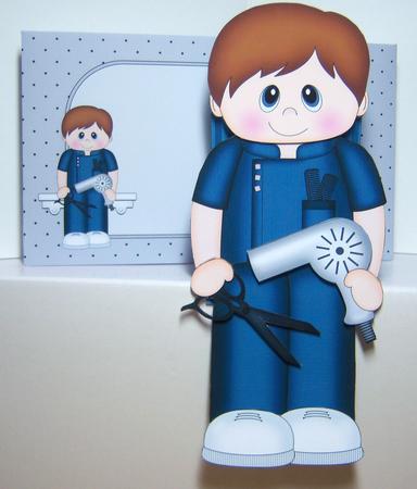 3D on the Shelf Card Kit - Little Hairdresser Drew by Katie Silver
