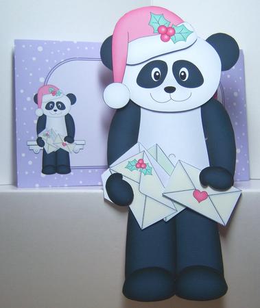 3D on the Shelf Card Kit - Christmas Panda Su Ling by Katie Silver