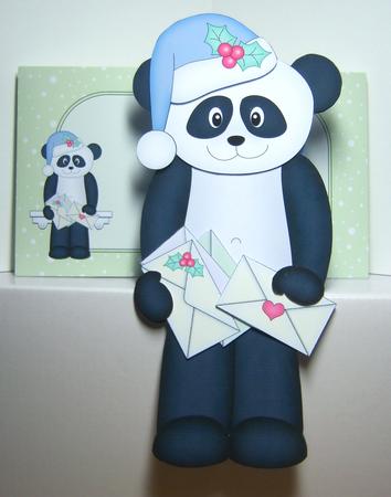 3D on the Shelf Card Kit - Christmas Panda Chi Chi by Katie Silver
