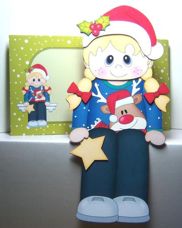 3D on the Shelf Card Kit - Little Christmas Jumper Girl by Katie Silver