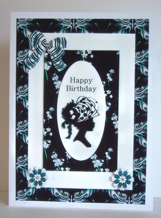 A4 Monochrome Cameo Lady Card 1 by Katie Silver