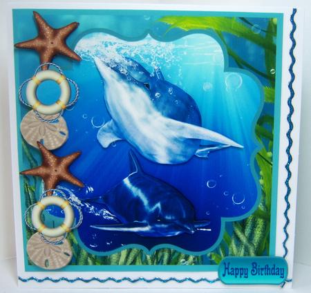 #tranquility Mini Birthday Card Kit with Dolphins by Katie Silver