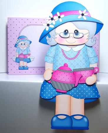 3D on the Shelf Card Kit - Gossip Galz - Tea Pot Thora by Katie Silver
