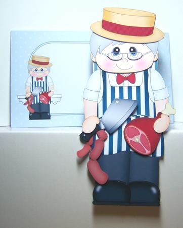 3D on the Shelf Card Kit - Little Old Man Butcher Mr Jones by Katie Silver