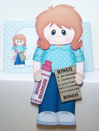 3D on the Shelf Card Kit - Little Bingo Player Belinda by Katie Silver