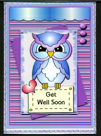 Rectangle Sketch Card - Get Well Soon Owl by Katie Silver