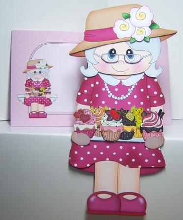 3D on the Shelf Card Kit - Gossip Galz - Cupcake Carrie by Katie Silver