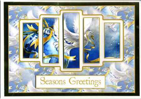 Brand New Christmas Dove Panel Card Kit by Katie Silver