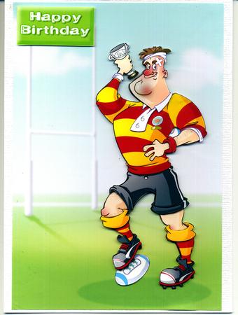Rugby Dude Decoupage Sheet. by Katie Silver