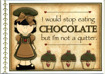 Chocolate Addict - Decoupage Card by Katie Silver