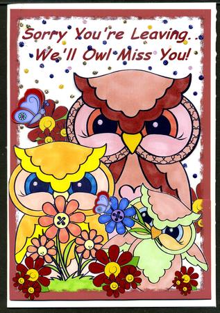 A4 We'll Owl Miss You 2 by Katie Silver