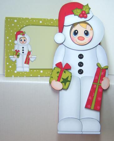 3D on the Shelf Card Kit - Christmas Snowman Fancy Dress by Katie Silver