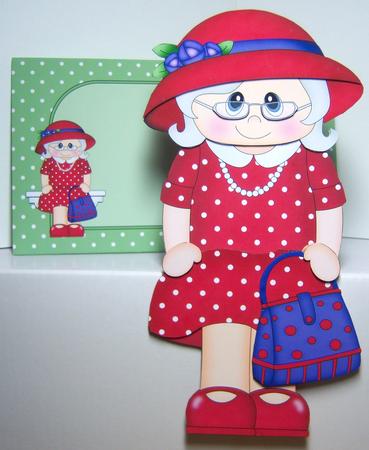 3D on the Shelf Card Kit - Gossip Galz - Red Hat Rita by Katie Silver