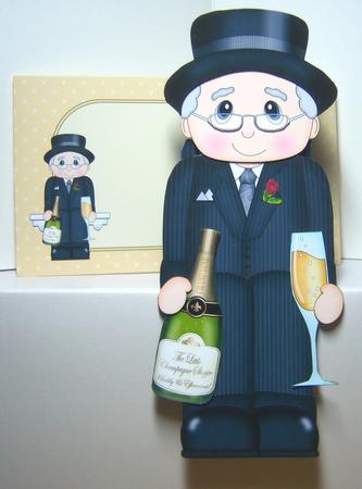3D on the Shelf Card Kit - Old Man Champagne Chester by Katie Silver