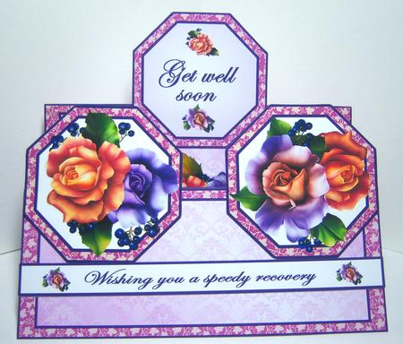 Double Tent Cards- September Roses (get Well Soon) by Katie Silver