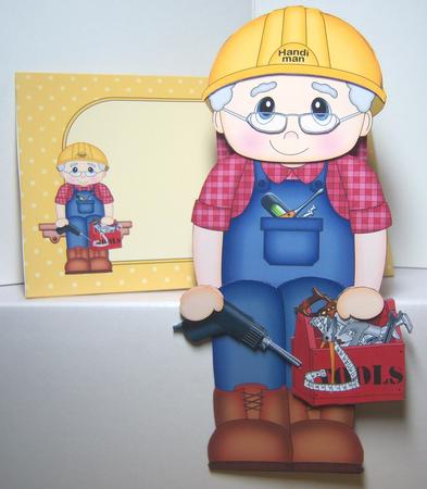 3D on the Shelf Card Kit - Little Old Man Handyman Les by Katie Silver