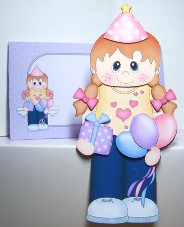 3D on the Shelf Card Kit - Little Party Girl Layla by Katie Silver