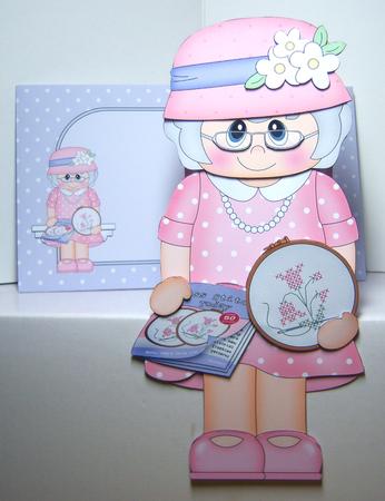 3D on the Shelf Card Kit - Gossip Galz - Cross Stitch Kath by Katie Silver
