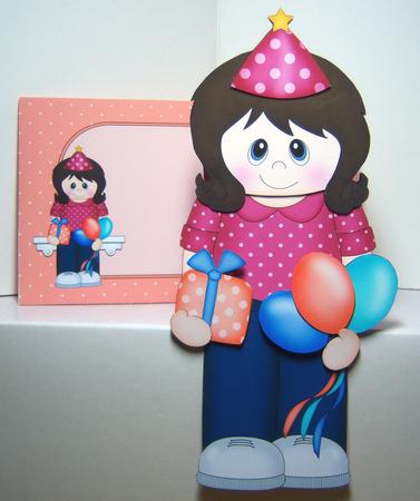 3D on the Shelf Card Kit - Little Party Lady Alexa by Katie Silver
