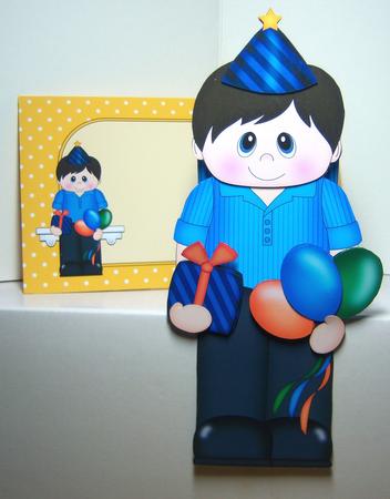 3D on the Shelf Card Kit - Little Party Man Aiden by Katie Silver
