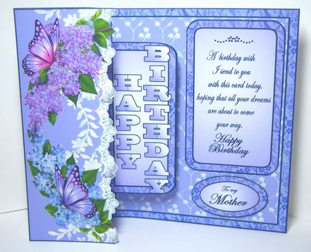 Embroidered Border - Lilacs & Butterflies by Katie Silver