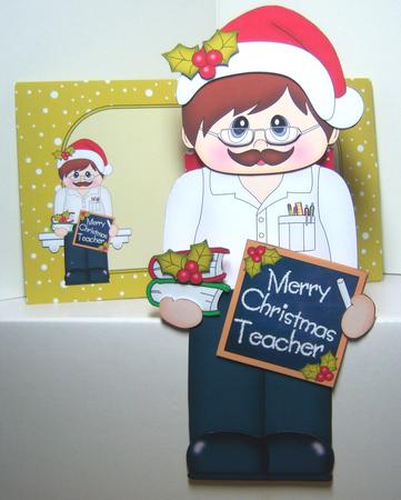 3D on the Shelf Card Kit - Christmas Teacher Mr Davies by Katie Silver