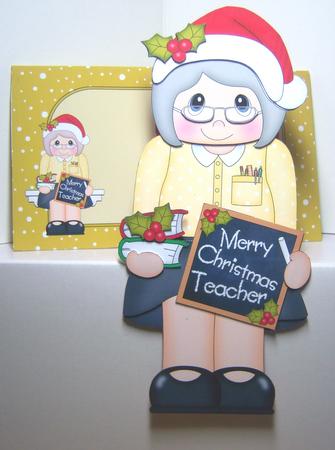 3D on the Shelf Card Kit - Christmas Teacher Mrs Jones by Katie Silver