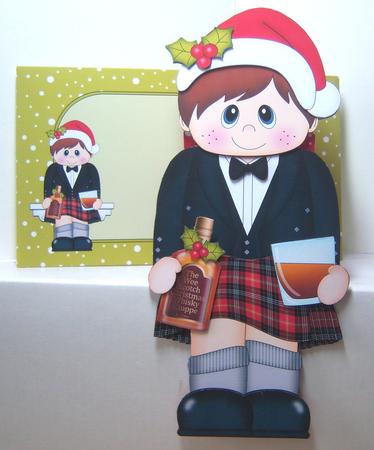 3D on the Shelf Card Kit - Christmas Scottish Whisky Drinker by Katie Silver