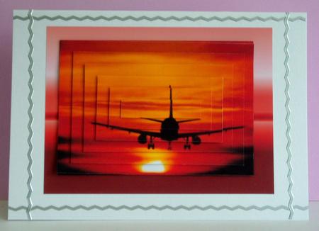 Aeroplane on Sunset Decoupage by Katie Silver