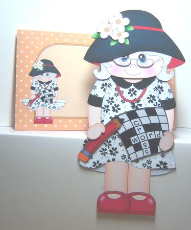 3D on the Shelf Card Kit - Gossip Galz - Crossword Cora by Katie Silver