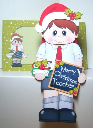3D on the Shelf Card Kit - Little Christmas Schoolboy by Katie Silver