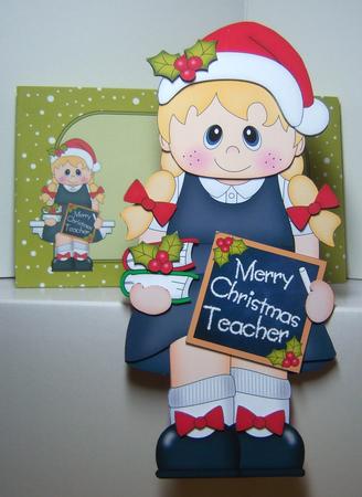 3D on the Shelf Card Kit - Little Christmas Schoolgirl by Katie Silver