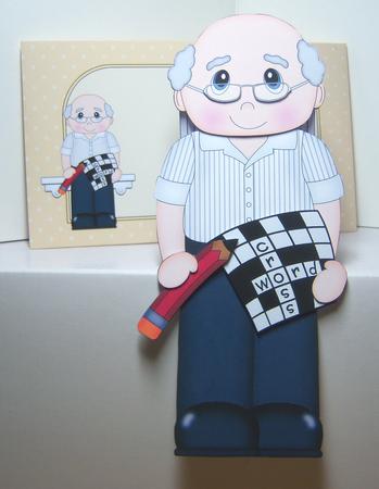 3D on the Shelf Card Kit - Crossword Old Man Cade by Katie Silver